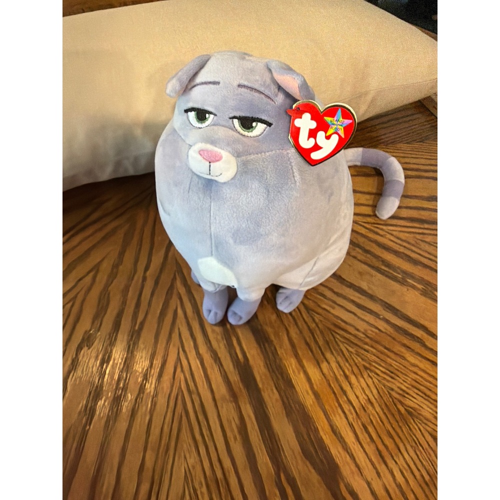 Ty Beanie Buddy Chloe The Secret Life of Pets Grey Cat Plush Toy 2016 NWT